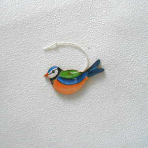 Ornament Beautiful wooden Bird , Hand painted,
